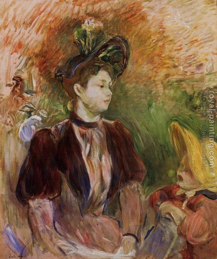 Berthe Morisot : Young Woman and Child, Avenue du Bois